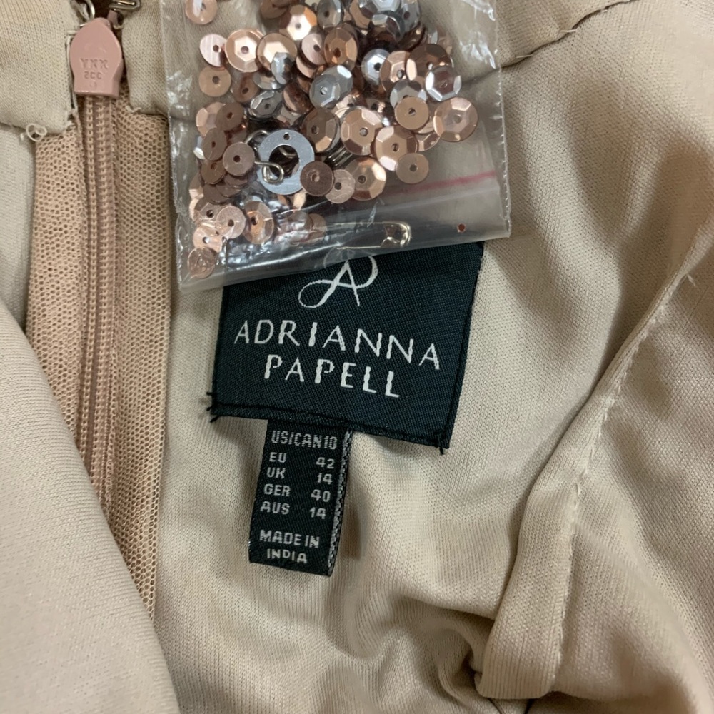 Gold sequined adrianna papell knee length dress - Picture 4 of 5